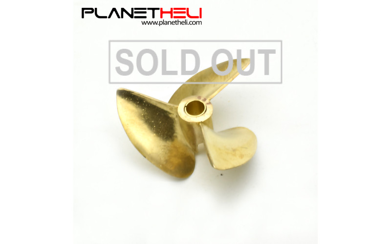 3 Blades Brass Copper Propeller for RC Boat 4mm Shaft Screw and 37mm Diameter 